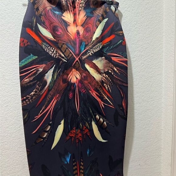 Nicole Miller Atelier Feather Print Pencil Skirt Size 2